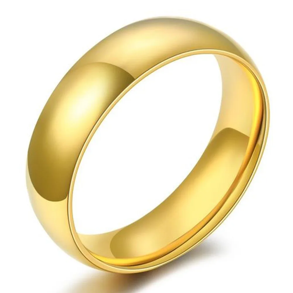 A polished gold wedding band is shown against a plain white background, with the overlaid text reading 'i'm not a ring, i'm…