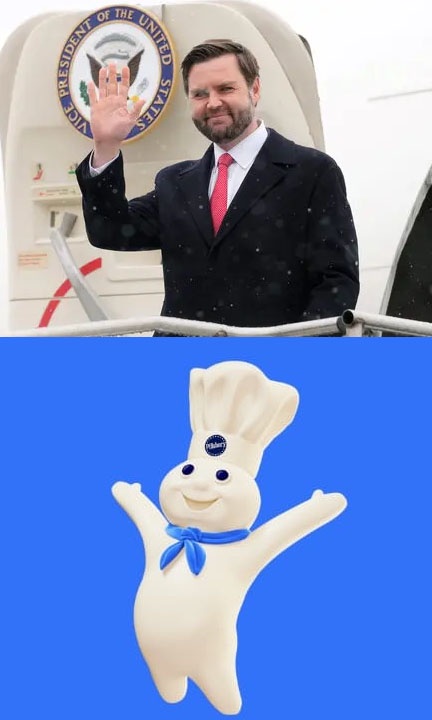 The image is split: top half shows a man in a suit waving from a presidential aircraft with the 'Vice President of the…