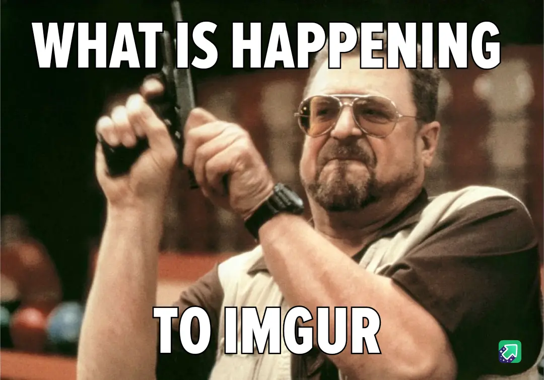 A man with a beard and aviator sunglasses holds a handgun with both hands, aiming it forward with a confused or alarmed…