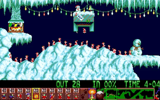 A screenshot from the 1990s video game 'The Legend of Kyrandia' shows a snowy level with a snowman, icicles, and Christmas…