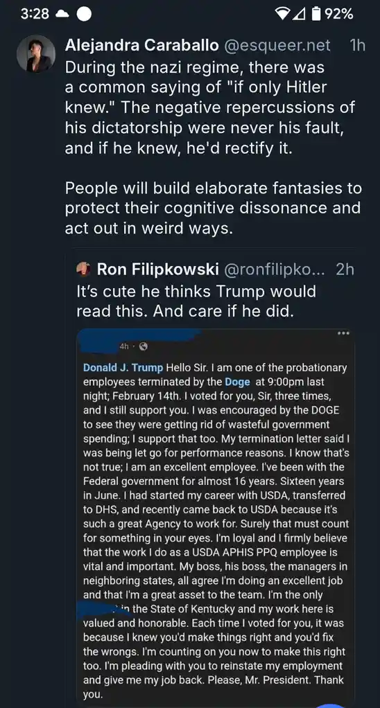 A screenshot of a Twitter thread shows a user quoting a fictional letter from 'Donald J. Trump' addressed to 'Sir,' in which…