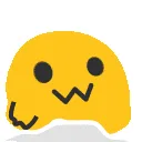 Six panels show a yellow, round, cartoonish character with a simple face, appearing in various emotional states: initially…
