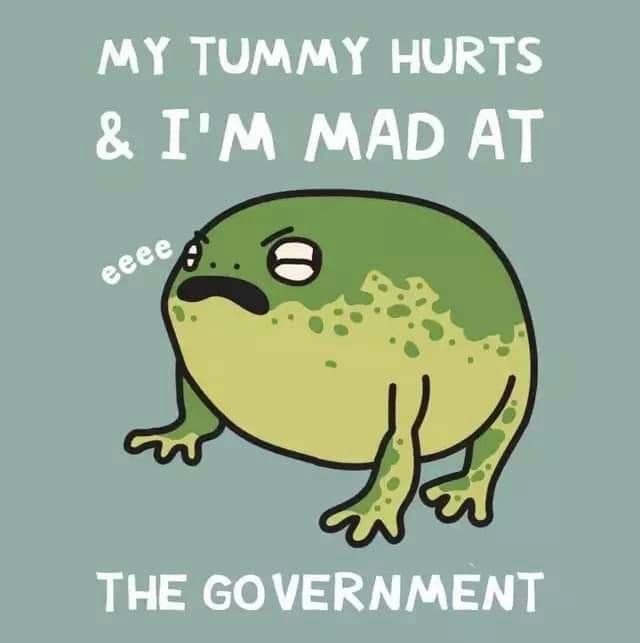 A cartoon green frog with a pained expression, eyes half-closed, and a small 'eeee' sound bubble near its head, is shown…