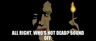 The image shows a character from the animated series 'The Venture Bros.' holding a lit torch against a black background. The…