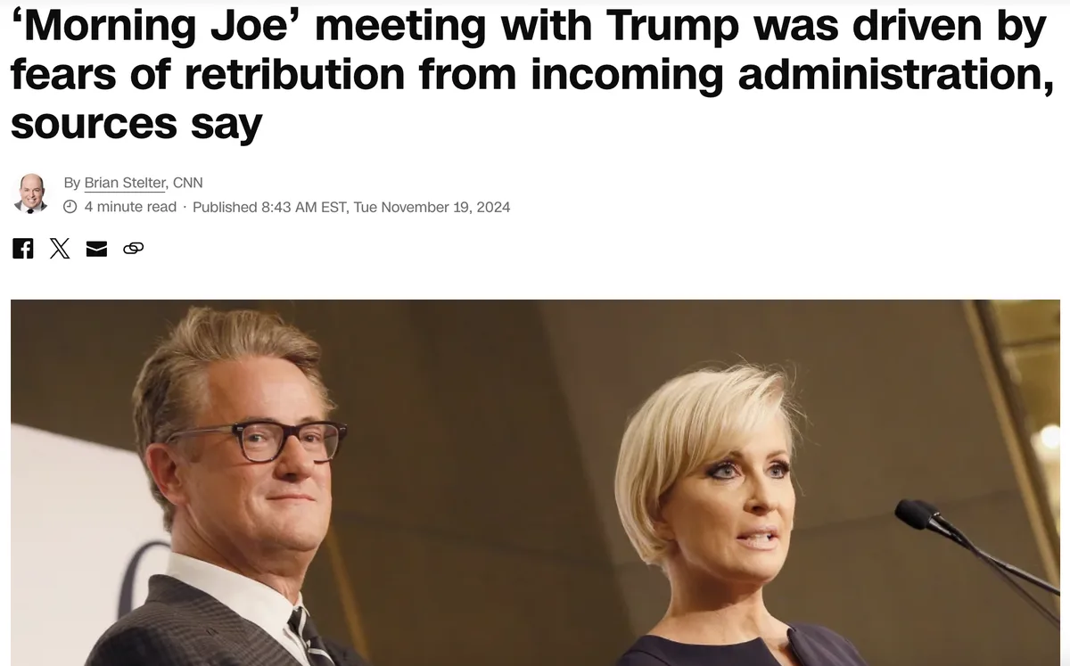 A screenshot of a CNN news article header showing a photo of two people, a man with glasses and a woman with short blonde…