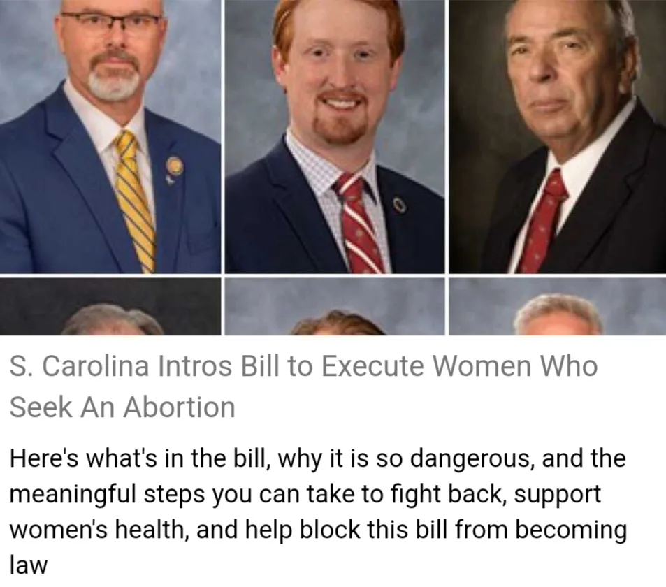 The image displays three official headshots of men in suits and ties, arranged in a grid. Below them is text claiming South…