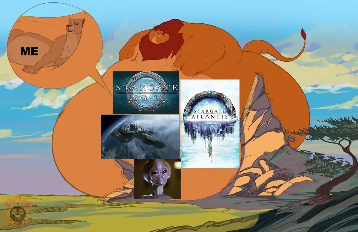 A large, sleeping cartoon lion from The Lion King has a thought bubble showing a smaller lioness labeled 'ME'. Overlaid on…