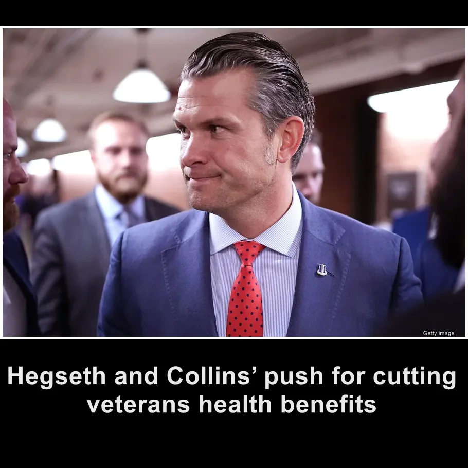 A man in a blue suit and red polka-dot tie looks sideways with a smug, condescending smirk. The overlaid text reads 'Hegseth…