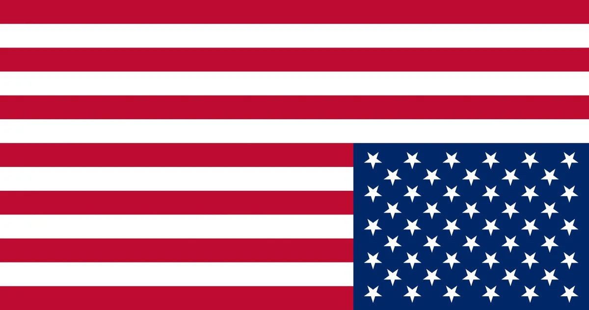 The image displays the flag of the United States of America, featuring thirteen horizontal red and white stripes and a blue…