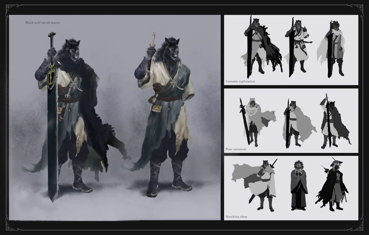 The Majestic One-Armed Black Wolf