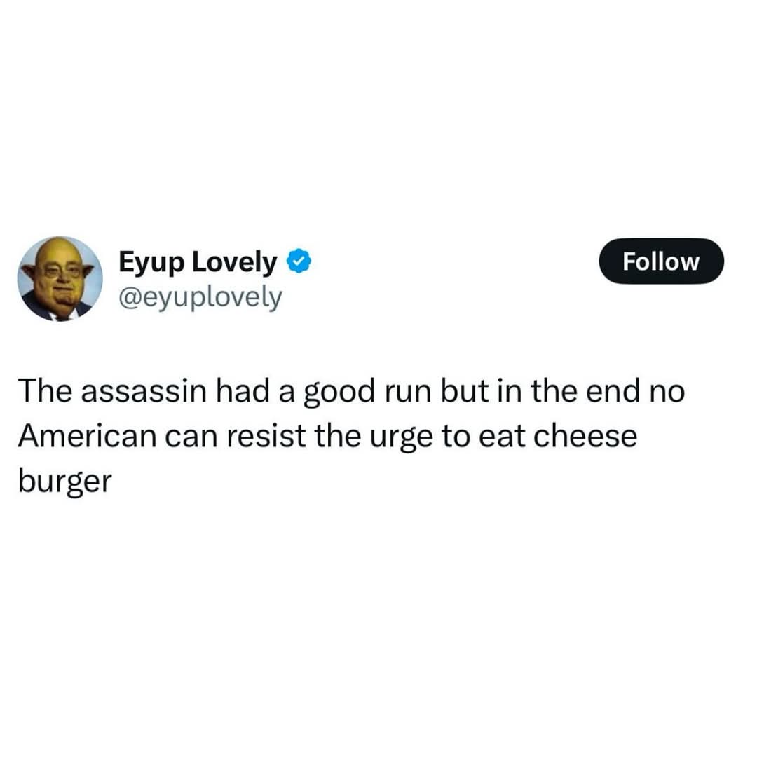 A screenshot of a tweet from verified user Eyup Lovely (@eyuplovely) featuring a circular profile picture of a bald man with…