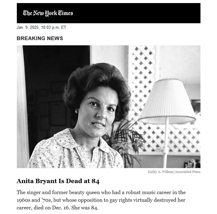 Anita Bryant's Bold Statement: A Day Without Orange Juice Is Like a Day Without Controversy