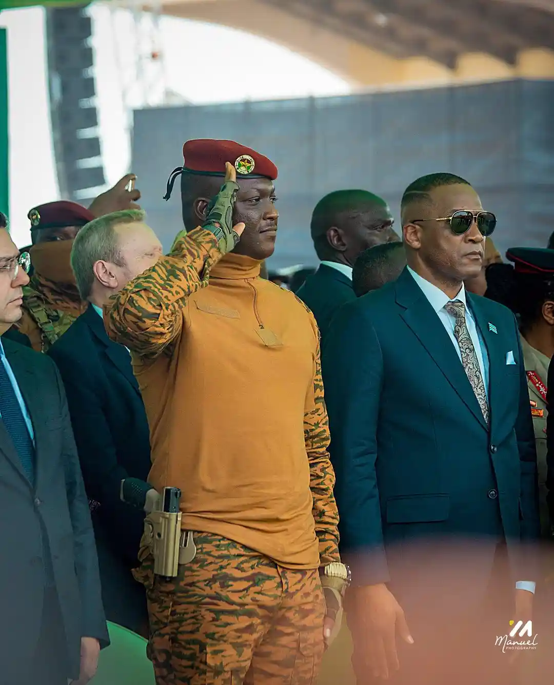 Armed Leader Draws Attention at Ghana's Inauguration Ceremony