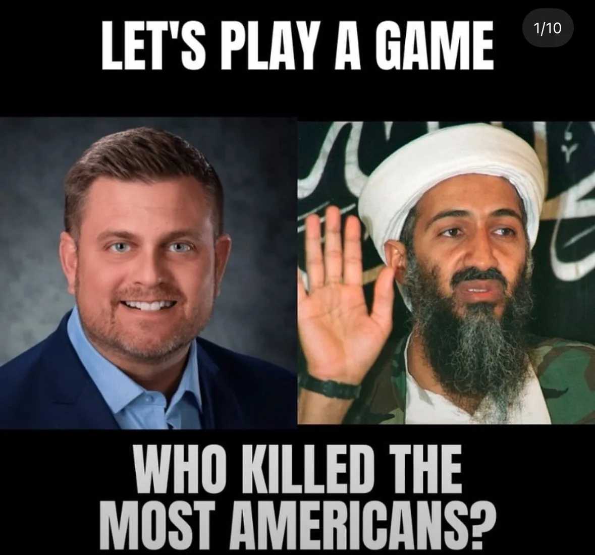 The image is split into two panels. The left panel shows a smiling white man in a suit and blue shirt. The right panel shows…