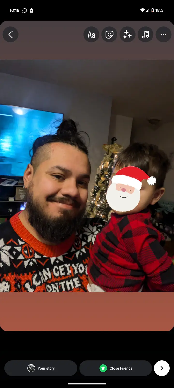 A Sleepy Dad Sends Merry Christmas Wishes
