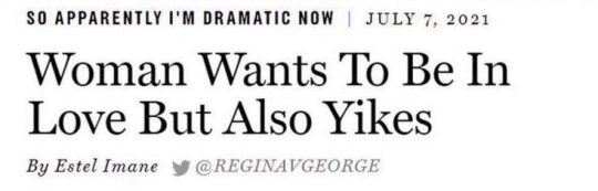 A screenshot of a news article headline from July 7, 2021, by Estel Imane, reading 'Woman Wants To Be In Love But Also…