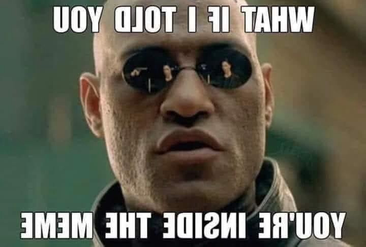 A close-up of Morpheus from 'The Matrix' wearing sunglasses, looking directly at the viewer with a serious expression. The…