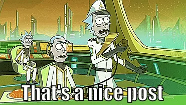 Six panels show Rick and Morty in a spaceship cockpit. In the first three panels, Rick in a white uniform gestures while…