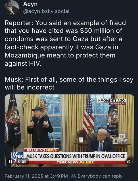 A still from a Fox News broadcast shows Donald Trump seated at a desk in the Oval Office, looking toward the camera. A man…