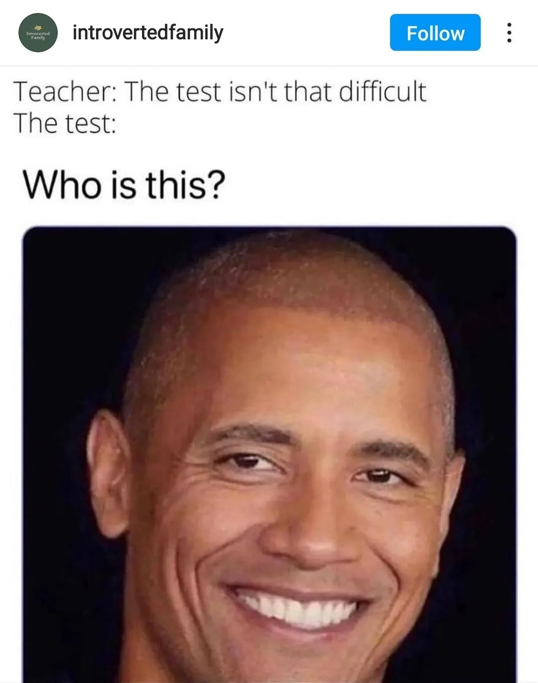 The image shows a close-up of Barack Obama smiling widely with a dark background. Overlaid text reads 'Teacher: The test…