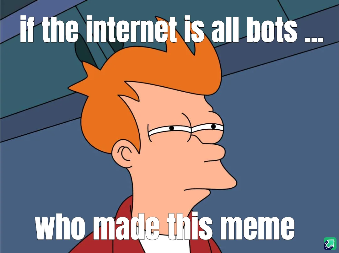The image shows the animated character Fry from Futurama, looking sideways with a skeptical and slightly confused…