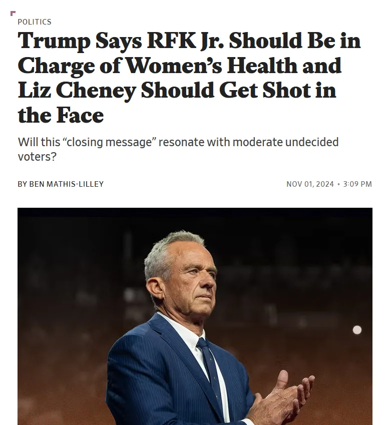 A screenshot of a news article headline from November 1, 2024, featuring a photo of a man in a blue suit clapping. The…