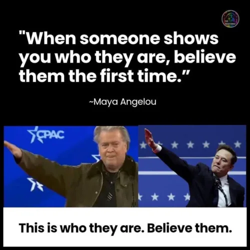 The image displays two side-by-side photos of men, one on the left wearing a brown jacket and gesturing outward, and one on…
