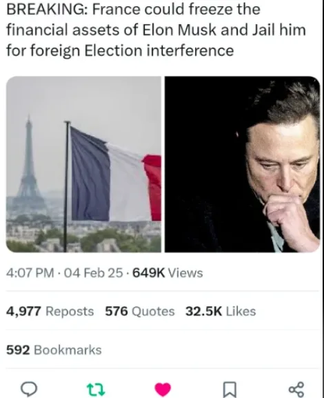 The image shows a split-screen: on the left, a French flag waving with the Eiffel Tower in the background; on the right, a…