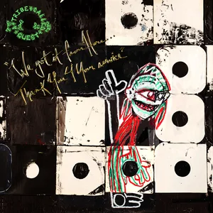 A collage-style image features a cartoonish, red-and-green sketched figure holding a stick, set against a black-and-white…