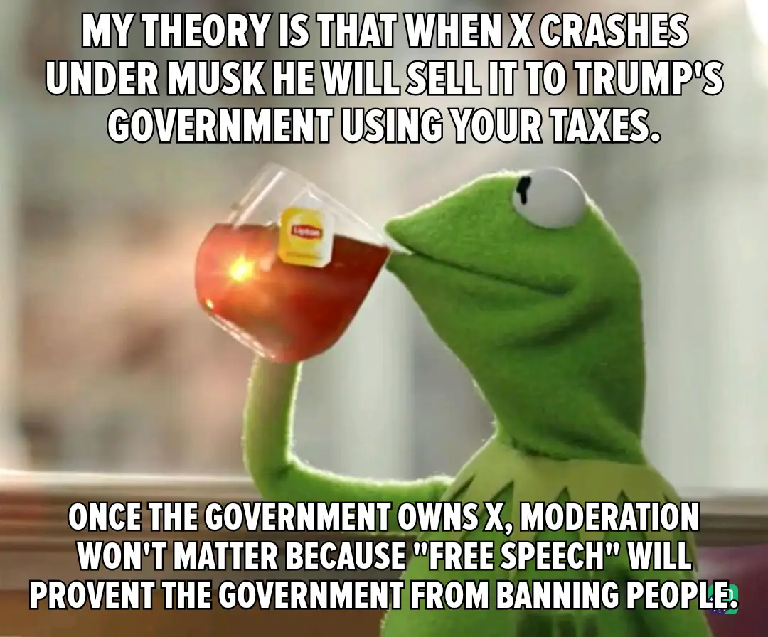 A green frog puppet, Kermit the Frog, is shown sipping tea from a glass mug with a Lipton tea bag visible. The image has two…