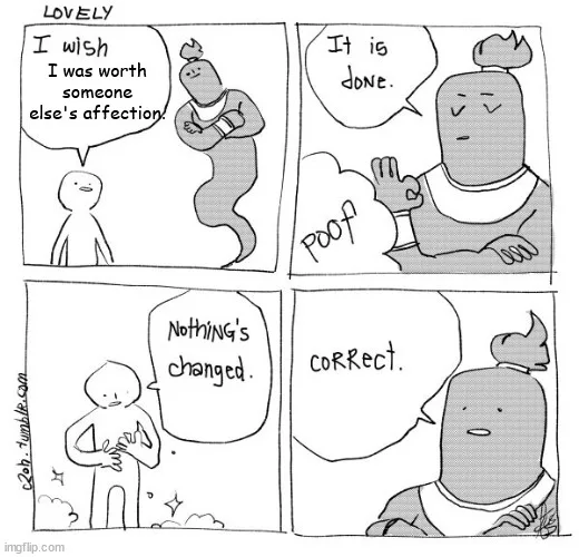A four-panel comic strip featuring a simple stick figure and a blob-like character with a tuft of hair. In the first panel…