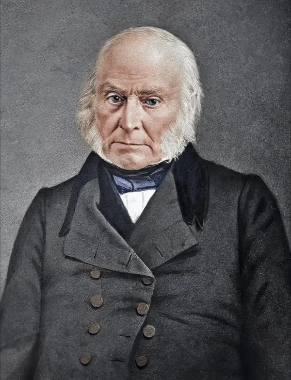 six identical portraits of an elderly white man with a white beard and formal 19th-century attire, arranged in a 2x3 grid…