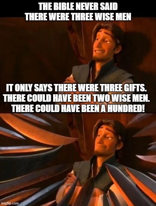 The image features two panels of the animated character Flynn Rider from 'Tangled', both with a smug, self-satisfied…