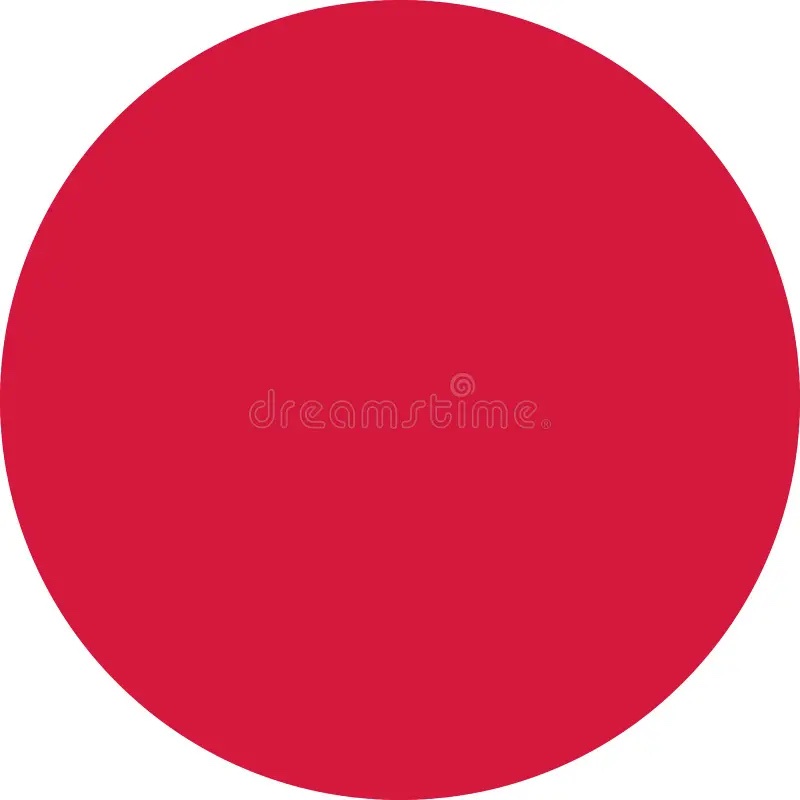 A solid red circle on a white background, with a faint 'dreamstime' watermark in the center. The image contains no overlaid…