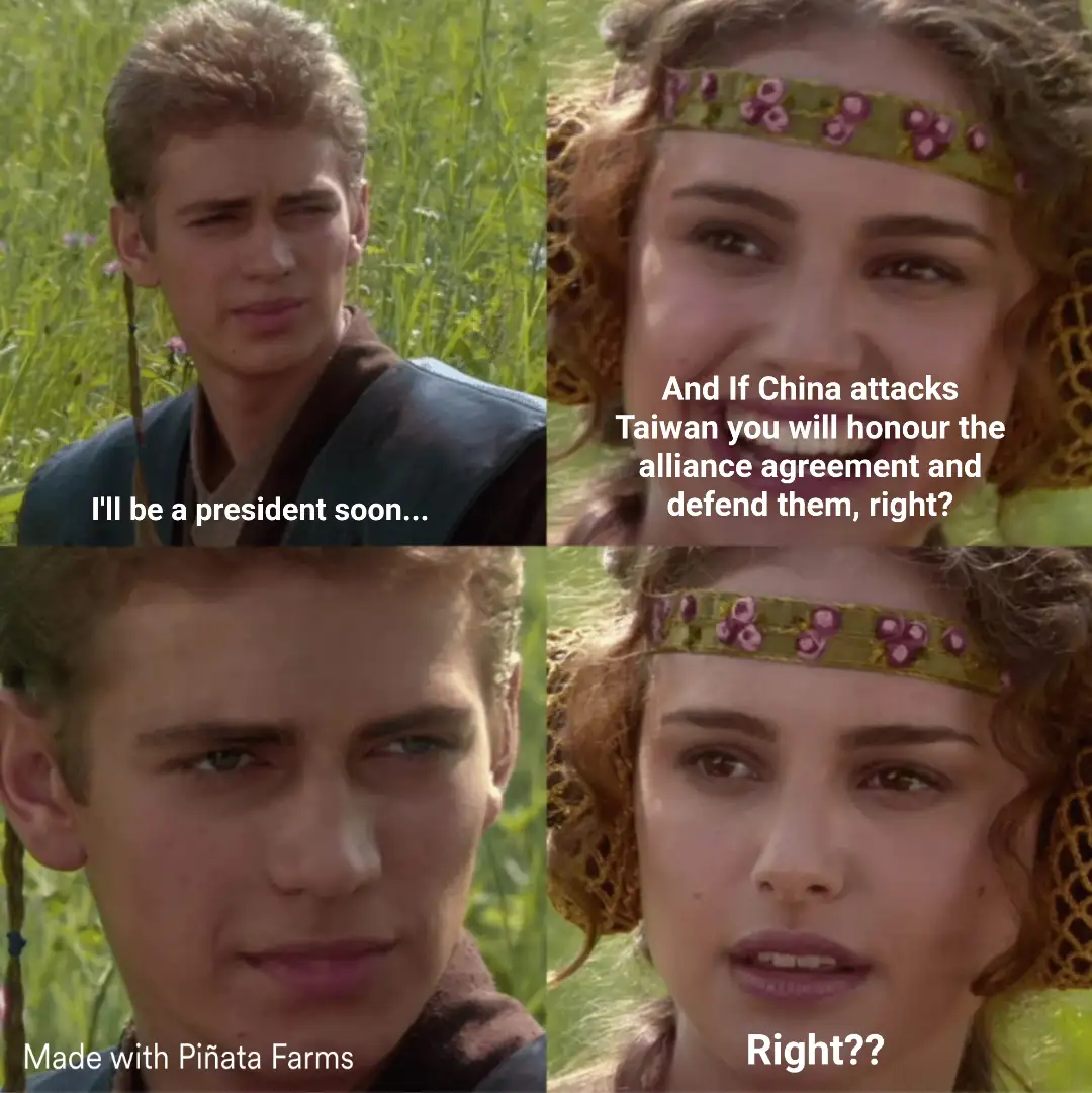 A four-panel meme featuring Anakin Skywalker and Padmé Amidala from Star Wars. Anakin says 'I'll be a president soon...'…