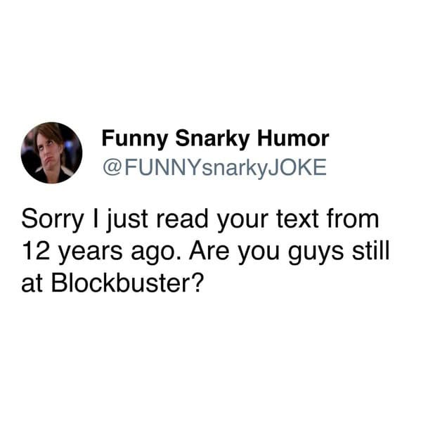 A screenshot of a tweet from 'Funny Snarky Humor' (@FUNNYsnarkyJOKE) featuring a profile picture of a man with a skeptical…