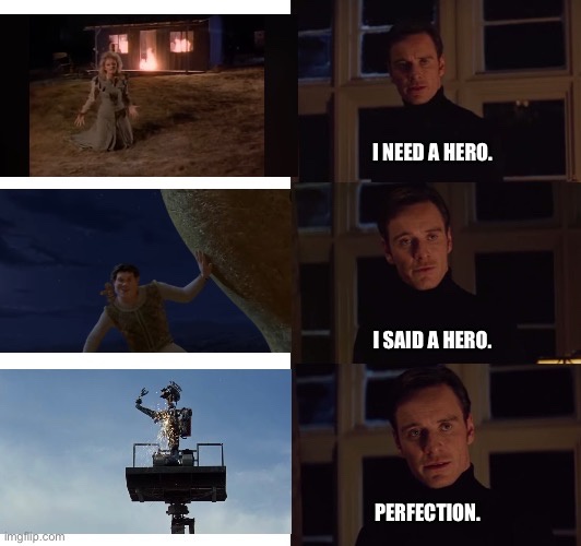 A six-panel meme collage from the movie 'The Matrix' featuring a woman in a dress in three scenes: kneeling before a burning…
