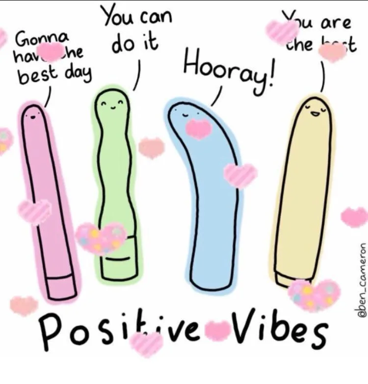 Four cartoonish, smiling, pastel-colored crayons with hearts around them, each saying a positive affirmation: 'Gonna have…