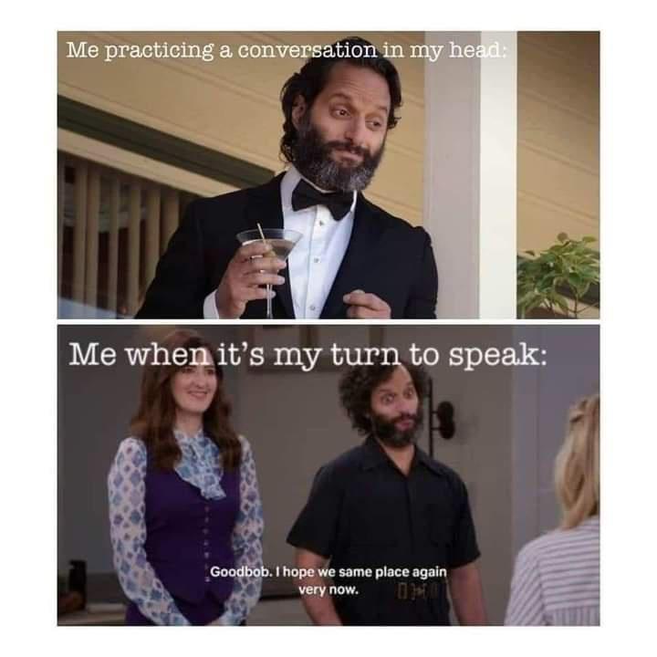 The meme is a two-panel image. The top panel shows a man in a tuxedo holding a martini glass, with text reading 'Me…