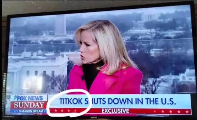 A television screen shows Fox News Sunday anchor Shannon Bream in a pink coat, looking concerned, with a snowy Washington…