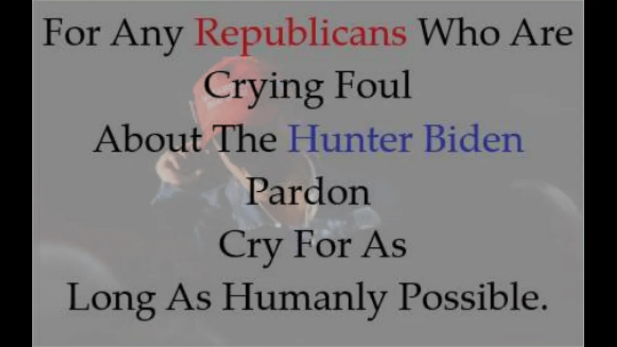 The image displays a faded photo of a person wearing a red cap, overlaid with large text that reads: 'For Any Republicans…