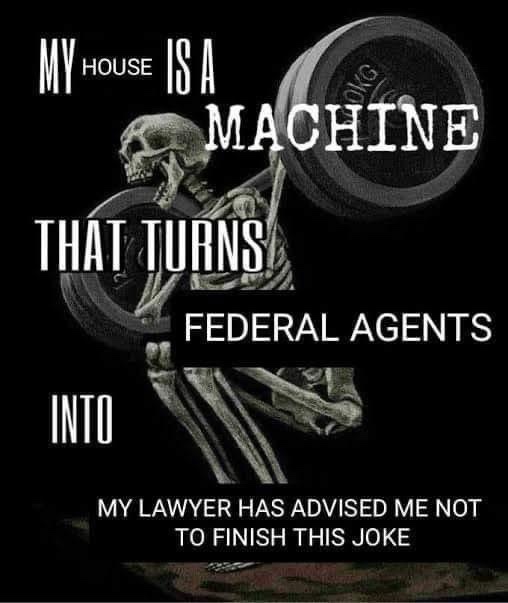 A black-and-white image shows a skeletal figure lifting a barbell, with bold white text overlaid. The text reads: 'MY HOUSE…
