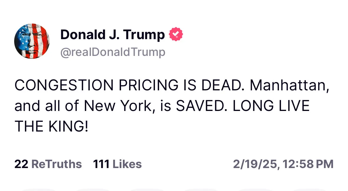 A screenshot of a fake Twitter post attributed to Donald J. Trump, featuring his profile picture with an American flag…