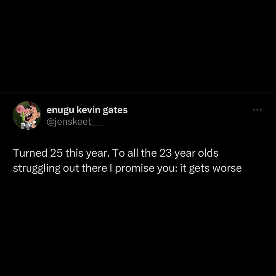 A screenshot of a tweet from user 'enugu kevin gates' (@jenskeet___) with a cartoon avatar of a smiling man with a green…