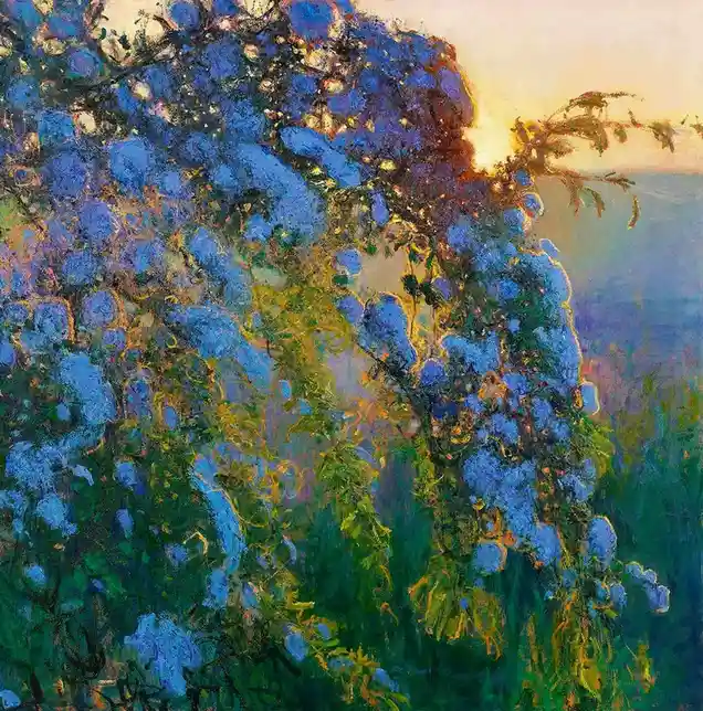 Andrew Gifford Captures Hawthorn Blossom Bathed in Late Sunlight (2021)