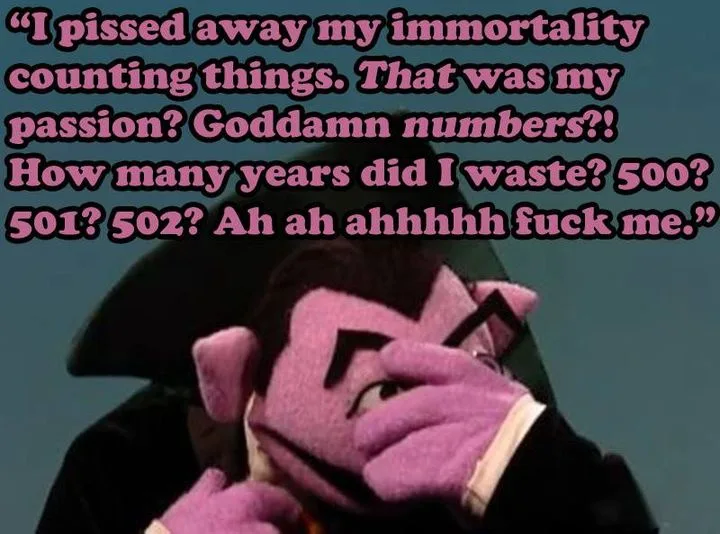 A close-up image of the purple, furry, puppet-like character from 'The Muppet Show' wearing a black tricorn hat and holding…