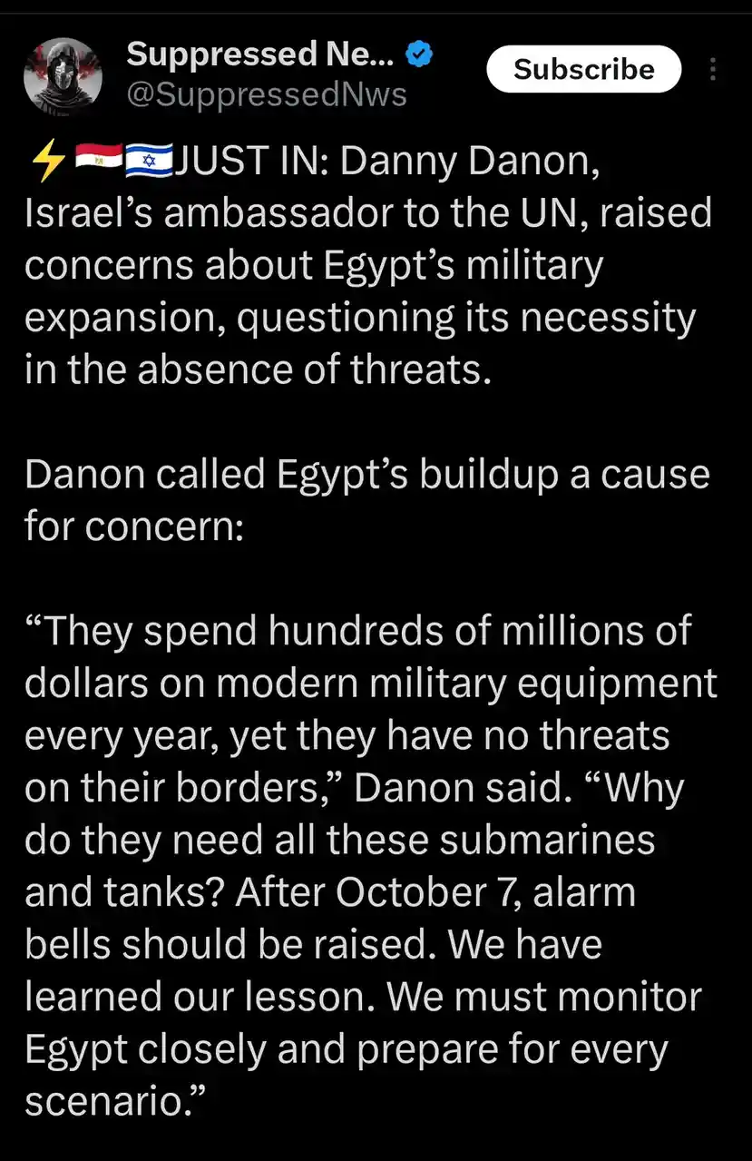 A screenshot of a social media post from 'Suppressed News' with white text on a black background. The post reports on…