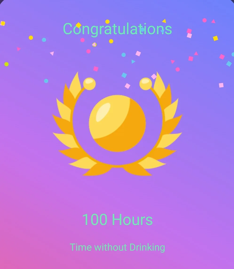 A celebratory graphic with a purple-to-pink gradient background, colorful confetti, and a central golden laurel wreath…