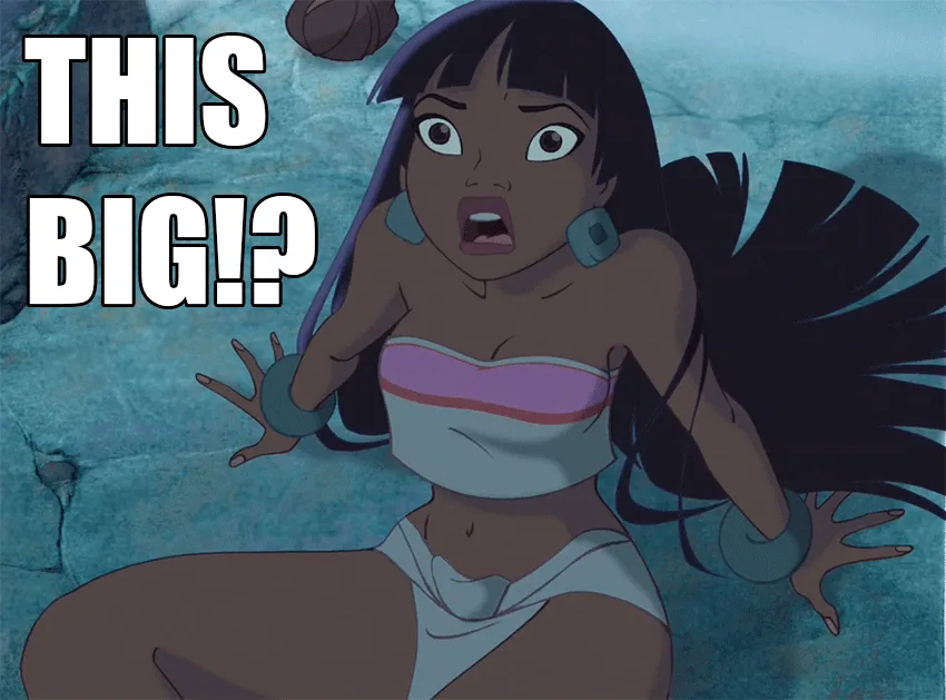 The image shows six identical panels of the animated character Moana from Disney's 'Moana,' sitting underwater in a…