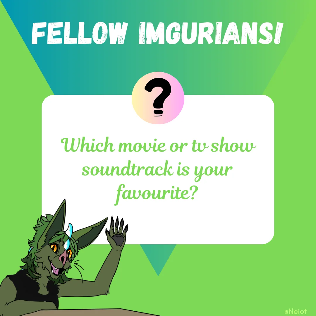 A green-furred, cartoonish anthropomorphic creature with pointed ears and a small horn raises its hand enthusiastically…